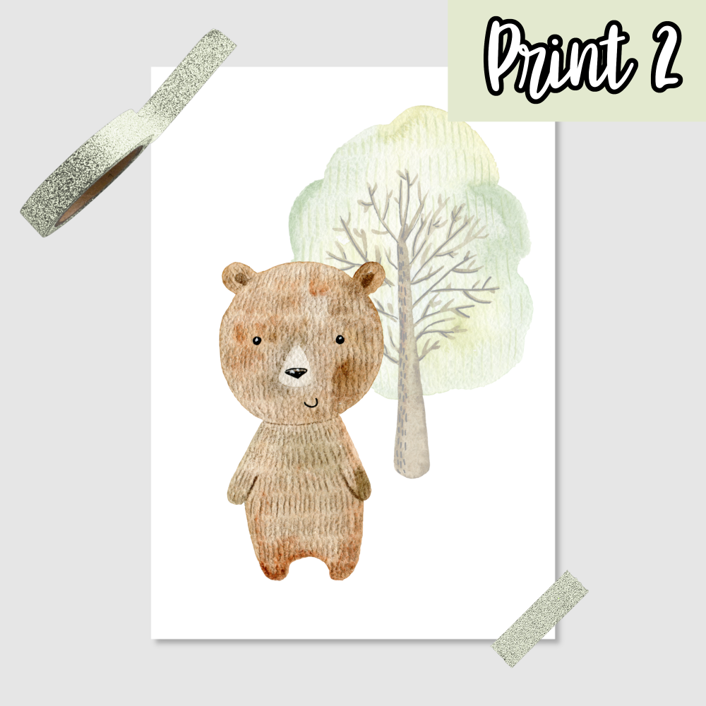 Baby Waldtiere Art Print - DIN A5, DIN A4